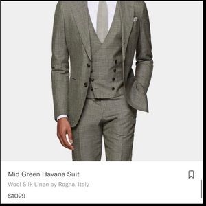 Mens BRAND NEW SUITSUPPLY 3 Piece Havana Suit Sz 40R, 34 Pants